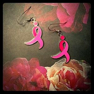 Susan G. Komen pink ribbon earrings breast cancer